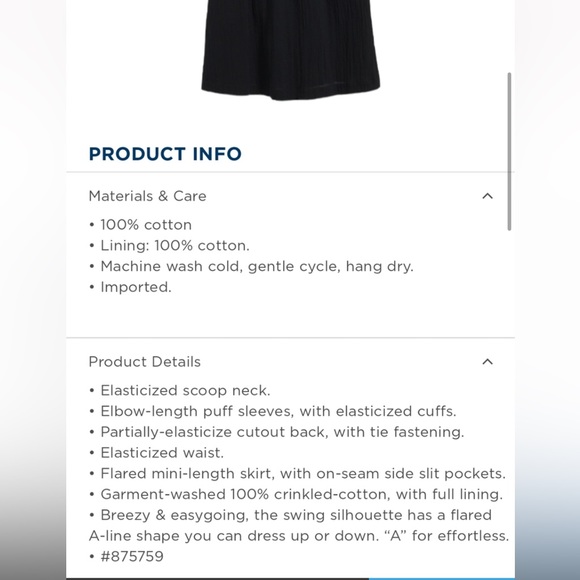 NWT Tan Waist Defined Puff Sleeves w/ Tie Back- Small - Picture 10 of 14